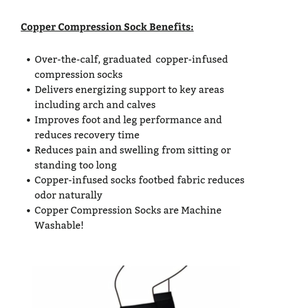 Copper Fit Energy Compression Socks 2 Pairs 7-10 - Picture 2 of 5